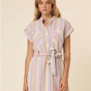 FRNCH Paris Pastel Plaid Short Sleeve Dress